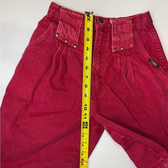 Vintage Ozark Mountain Women’s High Waist Red Denim Shorts Sz 5 Western 90s - Picture 7 of 11